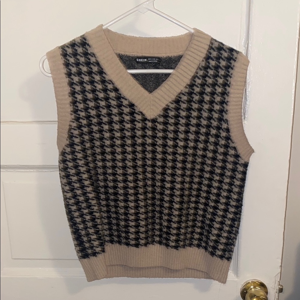 Viral Shein Houdstooth Sweater Vest